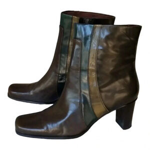 Liz Claiborne Flex Trinity Leather Ankle Boots Reddish Brown Size 8.5